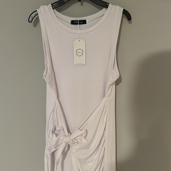 NWT white dress with wrap tie. Brand is Lillusory, Size Small - Picture 3 of 4